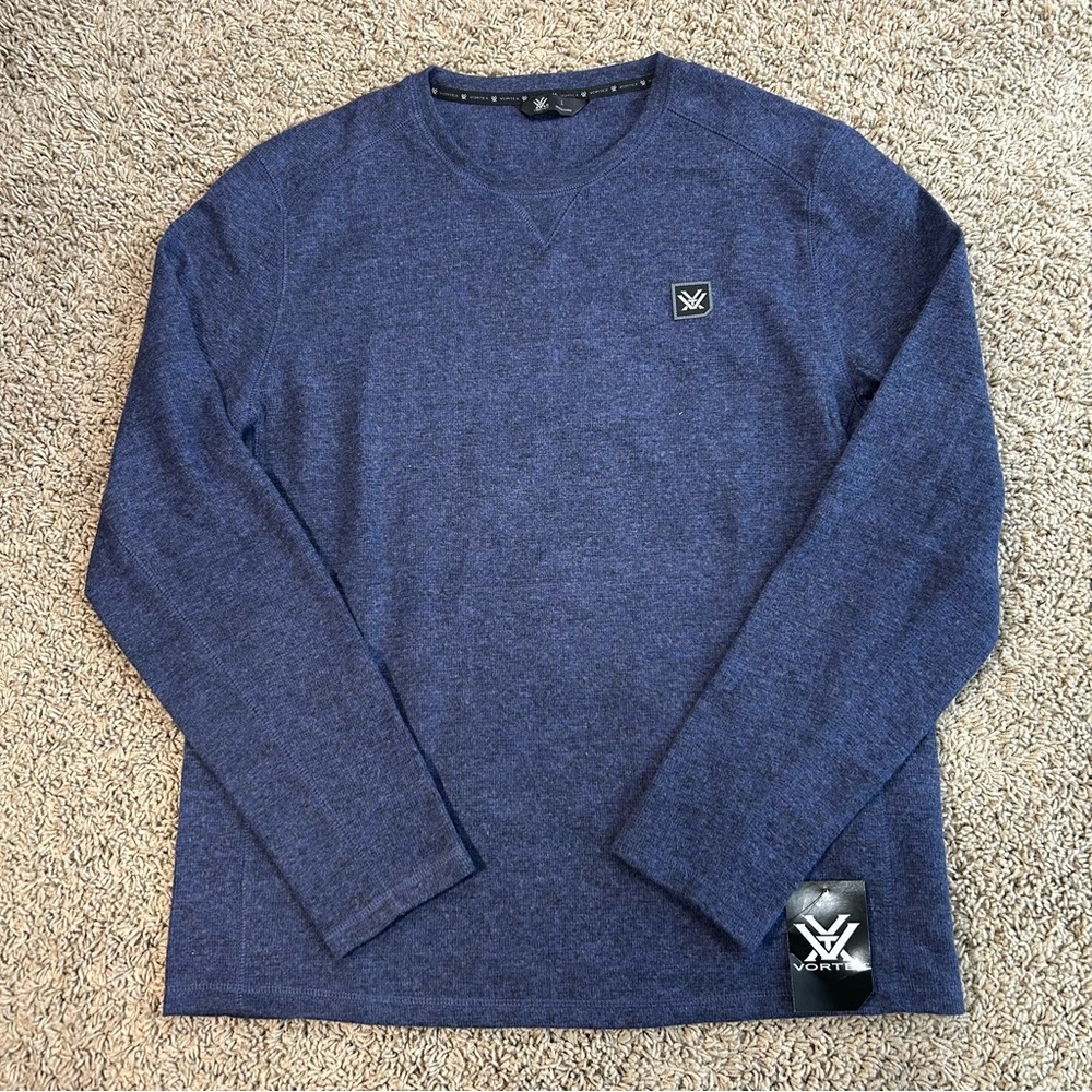 Vortex Sweater Men's Large Blue Pullover Sweatshirt Performance Outdoor Athletic